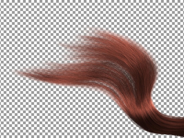 PSD red hair with the tail on transparent background