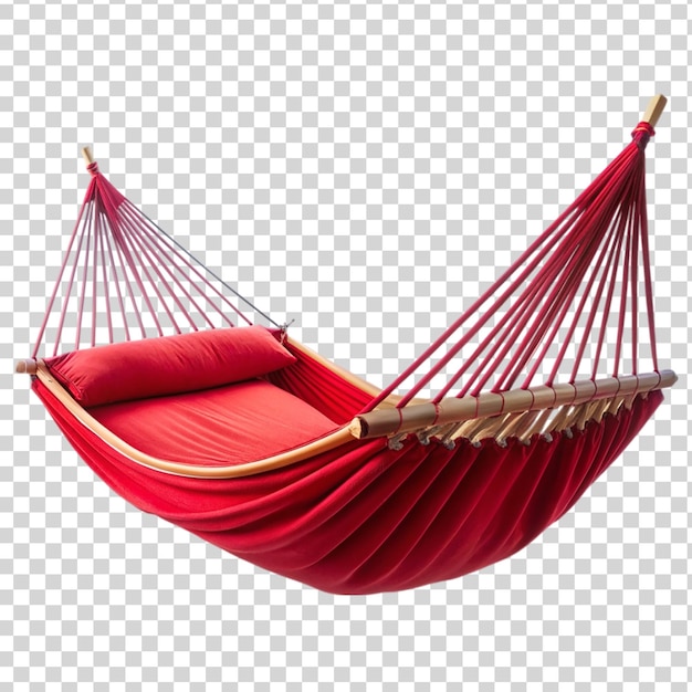 Red hammock isolated on a transparent background