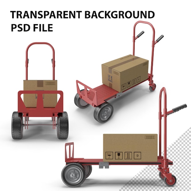 Red Hand Truck PNG