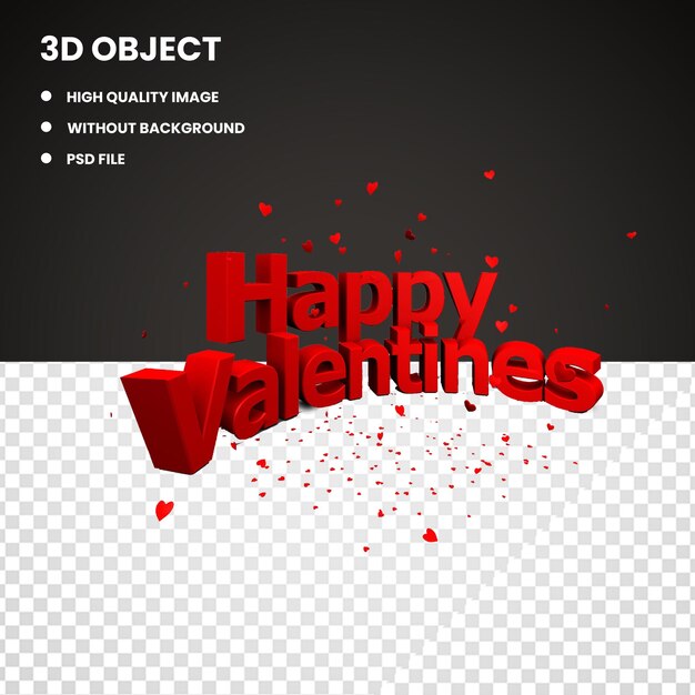 PSD red happy valentines day
