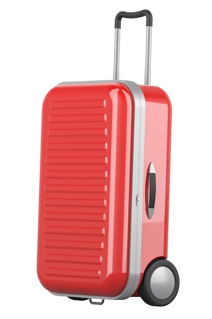 Red Hardside Luggage met Spinner Wheels en Telescoping Handle 3D-rendering geïsoleerd op transparante achtergrond