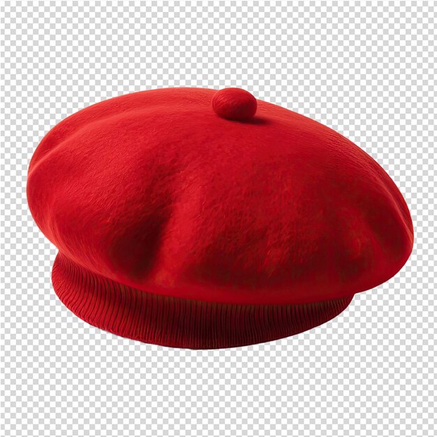 PSD a red hat with a button on it