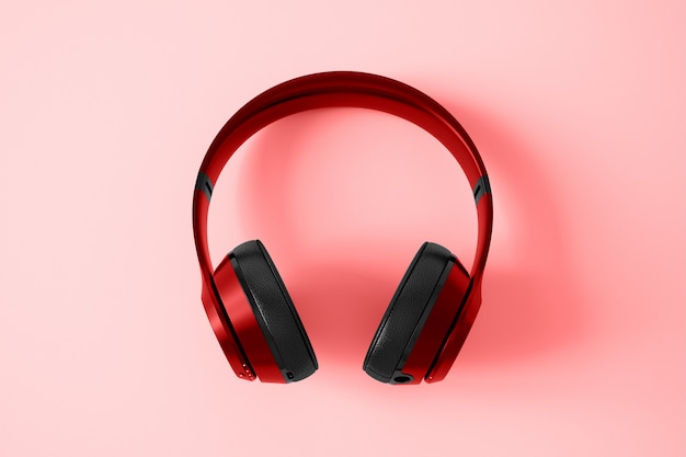 Red Headphone mockup