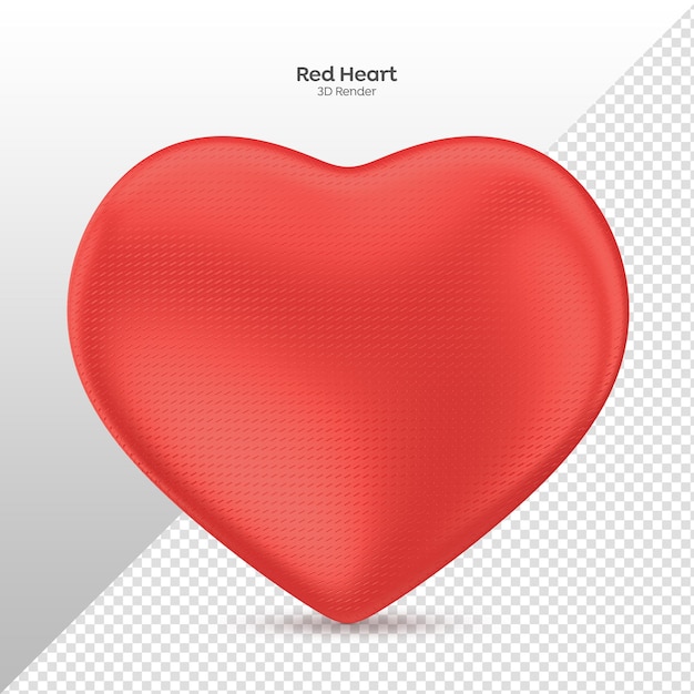 Red Heart 3D Render Isolated for composition