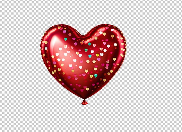 PSD red heart air balloon with glitter