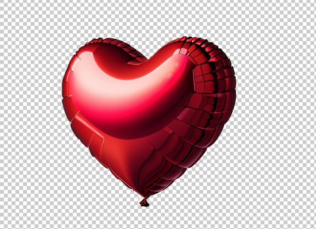 PSD red heart air balloon with glitter