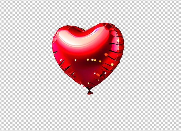 Red heart air balloon with glitter