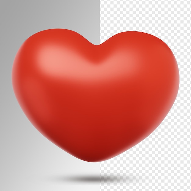 PSD red heart cartoon 3d