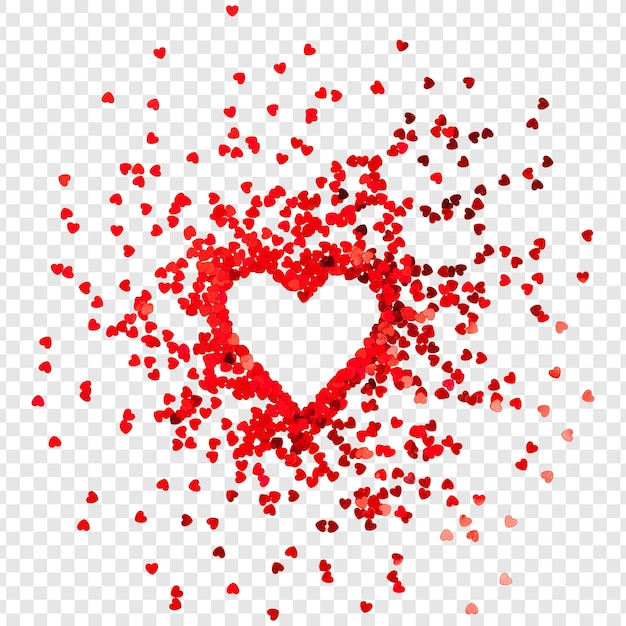 red heart confetti