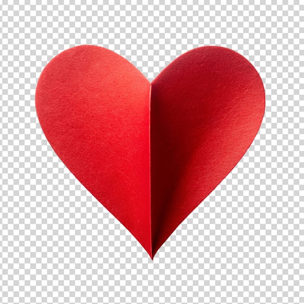 red heart of red paper isolated on white background