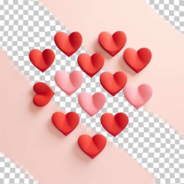 PSD red heart transparent background paper