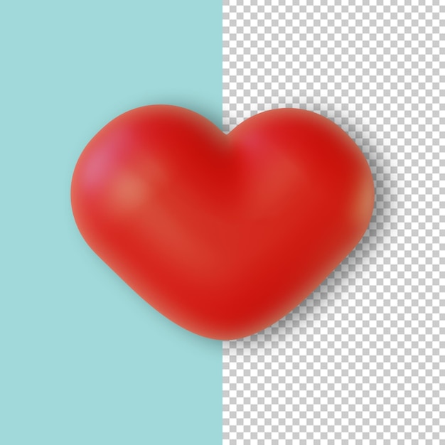 A red heart with a blue background and a white background