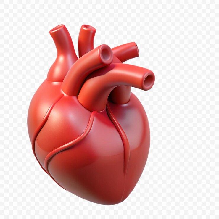 PSD a red heart with a handle on it