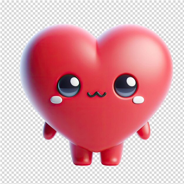 PSD a red heart with a white nose and a red heart on it