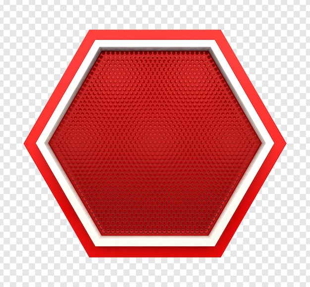 PSD red hexagon sign on a transparent background - red hexagon, hd png download