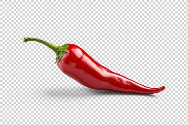 Red hot chili pepper cutout on transparent