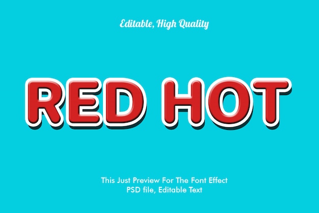 red hot font effect mockup