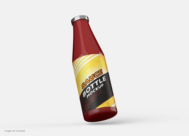 red hot sauce bottle mockup