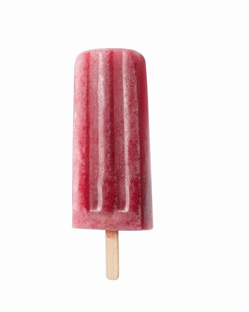 PSD red ice cream on a stick color isolated on white