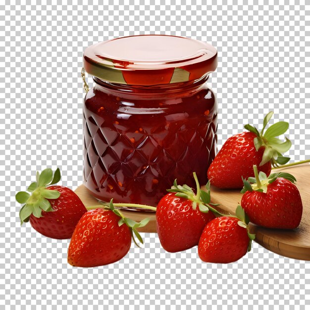 Red jam jar isolated on transparent background