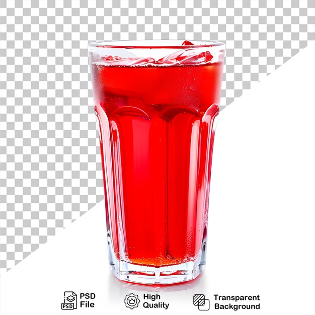 PSD 赤いジュースグラス 透明な背景に分離された png ファイルを含みます
