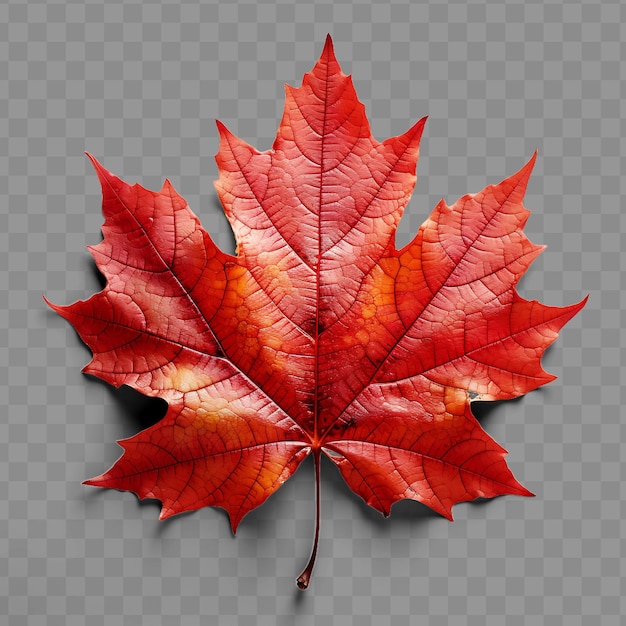 PSD a red leaf with the word autumn on it