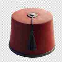 PSD a red leather cake box with a ribbon around the top