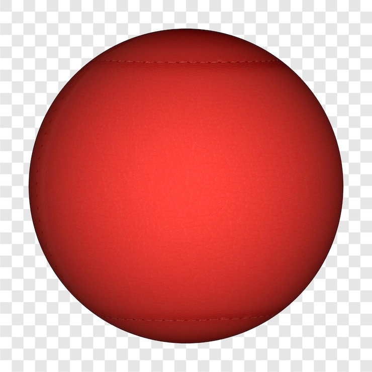 PSD red leatherette faux leather sphere transparent