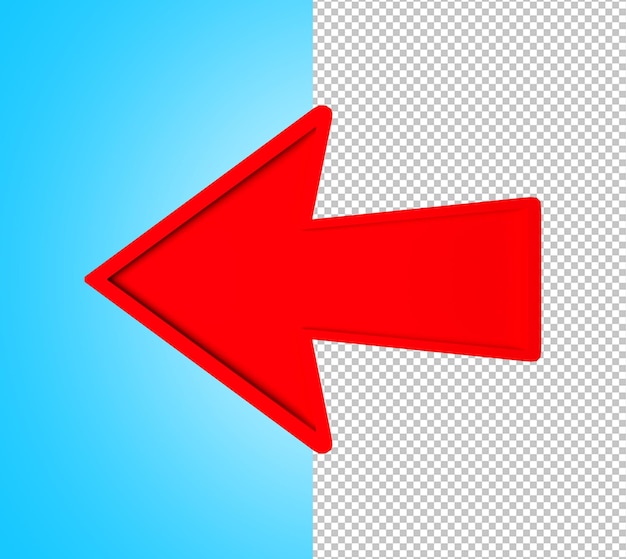 red left arrow 3d