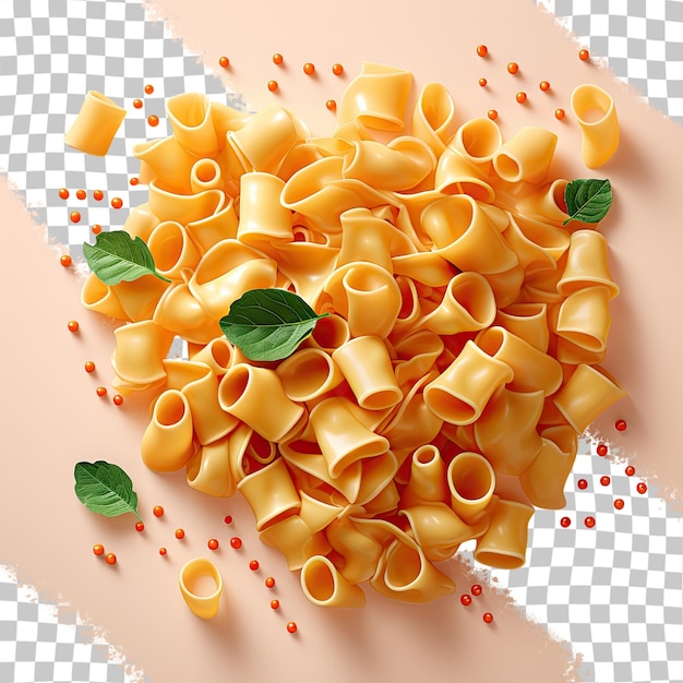 Red lentils pasta on transparent background
