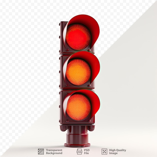 PSD a red light that is on a white background