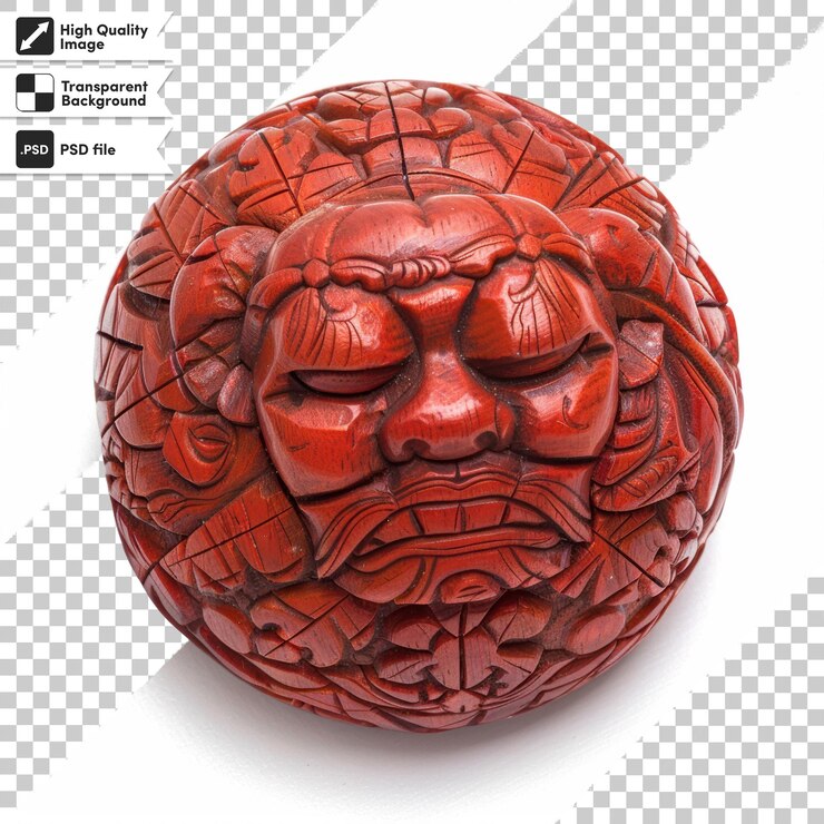 PSD a red lion head with a lion head on it