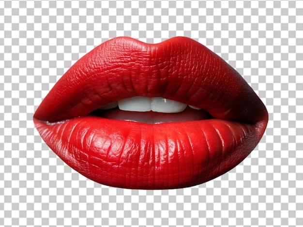 PSD a red lips with a black background and a cross section