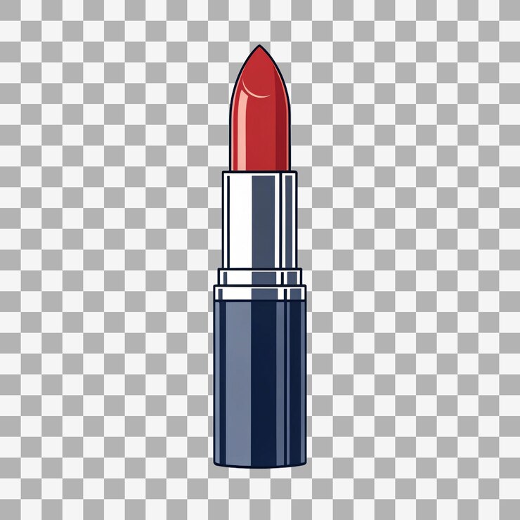 PSD 透明な背景の赤いリップスティックイラスト