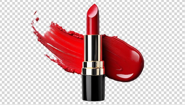 Red lipstick isolated on transparent background