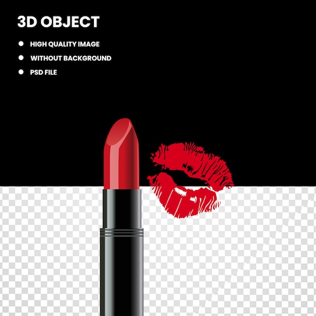 PSD red lipstick kiss