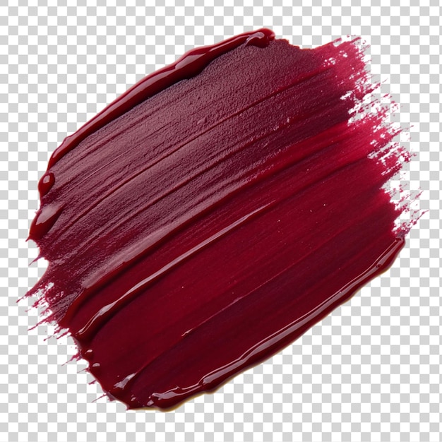 PSD red lipstick smudge isolated on transparent background