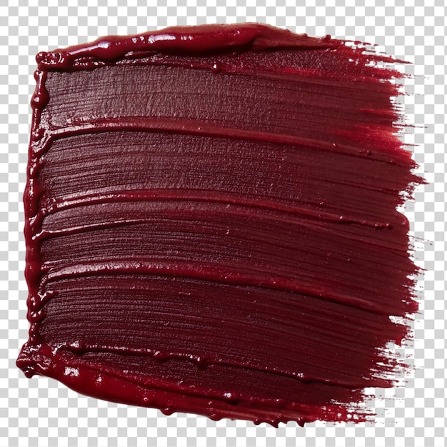 PSD red lipstick smudge isolated on transparent background