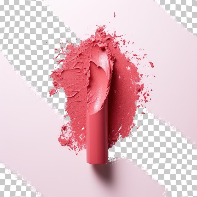 PSD red lipstick on transparent background