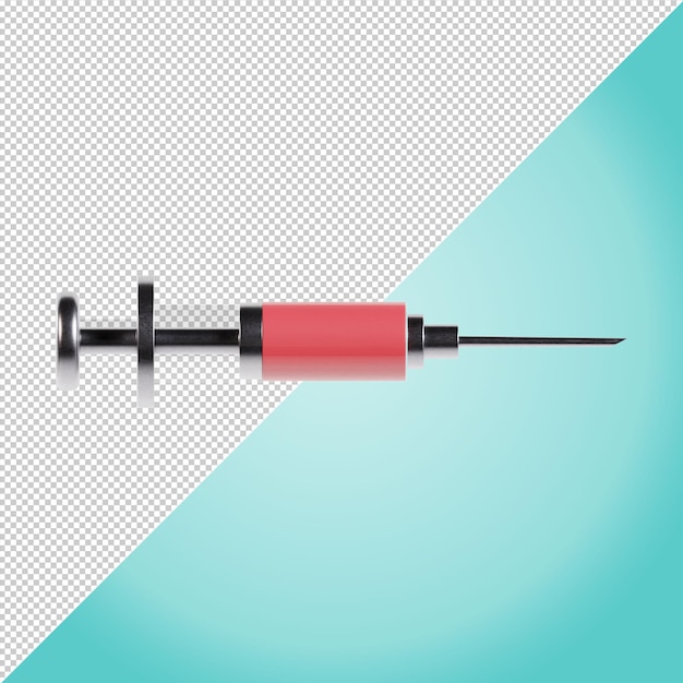 PSD a red liquid in syringe 3d render illustration