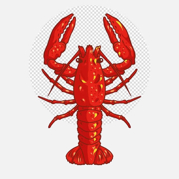 PSD red lobster cartoon