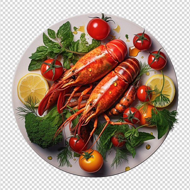 PSD red lobster isolated on white