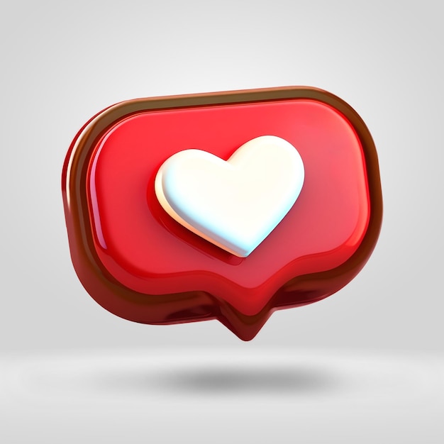 Red Love Button Insta 3D Object