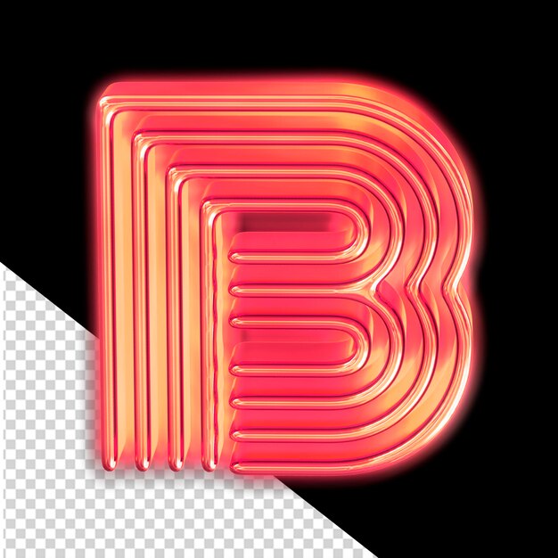 PSD red luminous symbol letter b