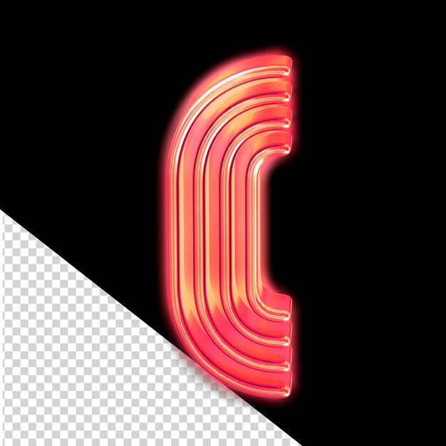 PSD red luminous symbol