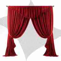 PSD red luxury curtains transparent background