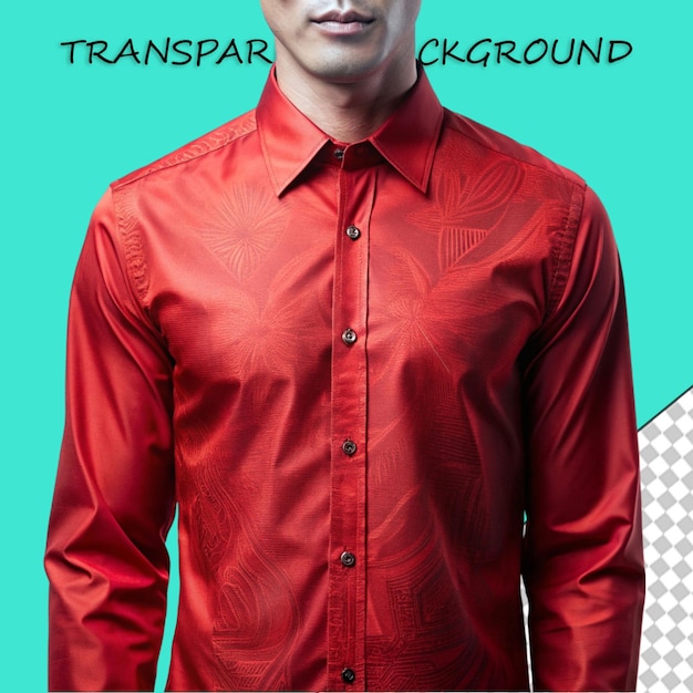 PSD red male polo shirt in different view png