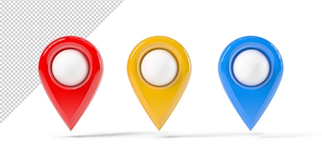 Red map point design in different colors