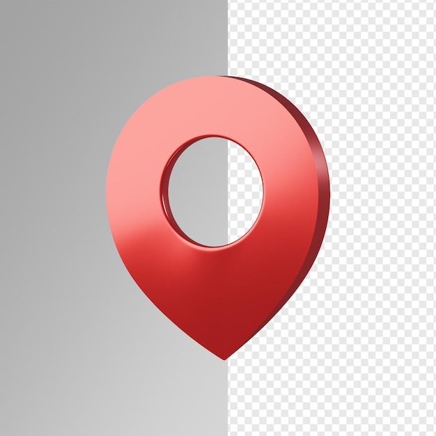 PSD a red map pointer with a red circle on it.