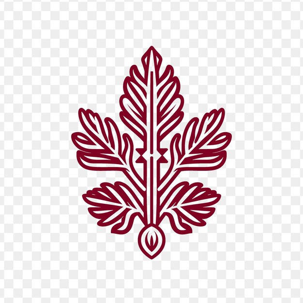 PSD red maple leaf on a transparent background